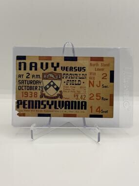 October 29 1938 Navy vs Pennsylvania College Football Ticket Stub Penn